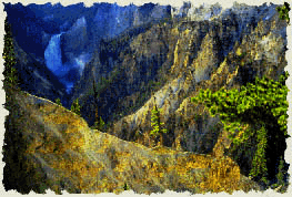 lower falls in yellowstone park
